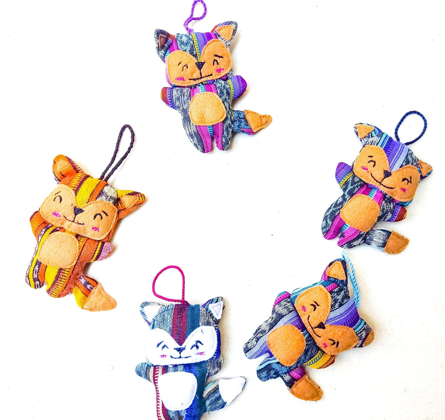 Multicolor Hanging ORNAMENT Padded Toy FOX