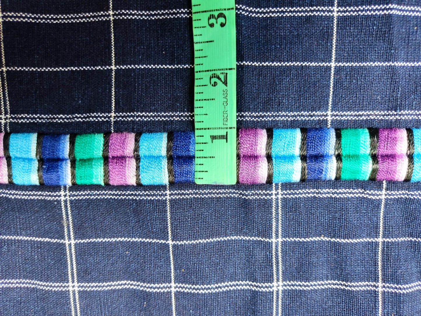 GUATEMALAN Santa Maria De Jesus Cotton Grid Corte FABRIC Per Yard - Vintage Embroidered Hand Woven Fabric