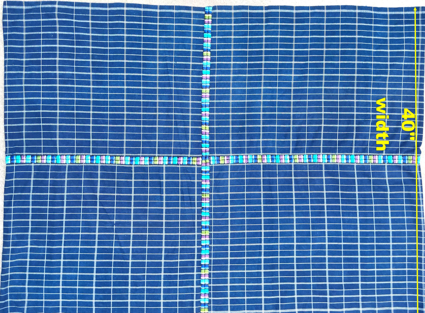 GUATEMALAN Santa Maria De Jesus Cotton Grid Corte FABRIC Per Yard - Vintage Embroidered Hand Woven Fabric