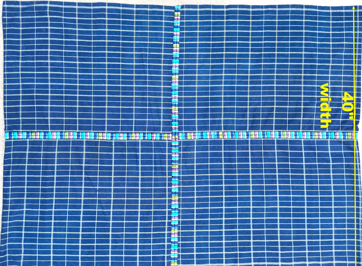 GUATEMALAN Santa Maria De Jesus Cotton Grid Corte FABRIC Per Yard - Vintage Embroidered Hand Woven Fabric