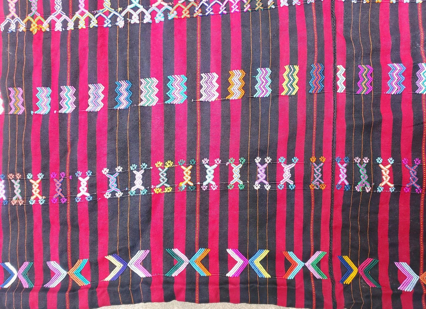 Vintage HANDWOVEN Cotton COLOTENANGO Guatemalan Textile Fabric Per Yard