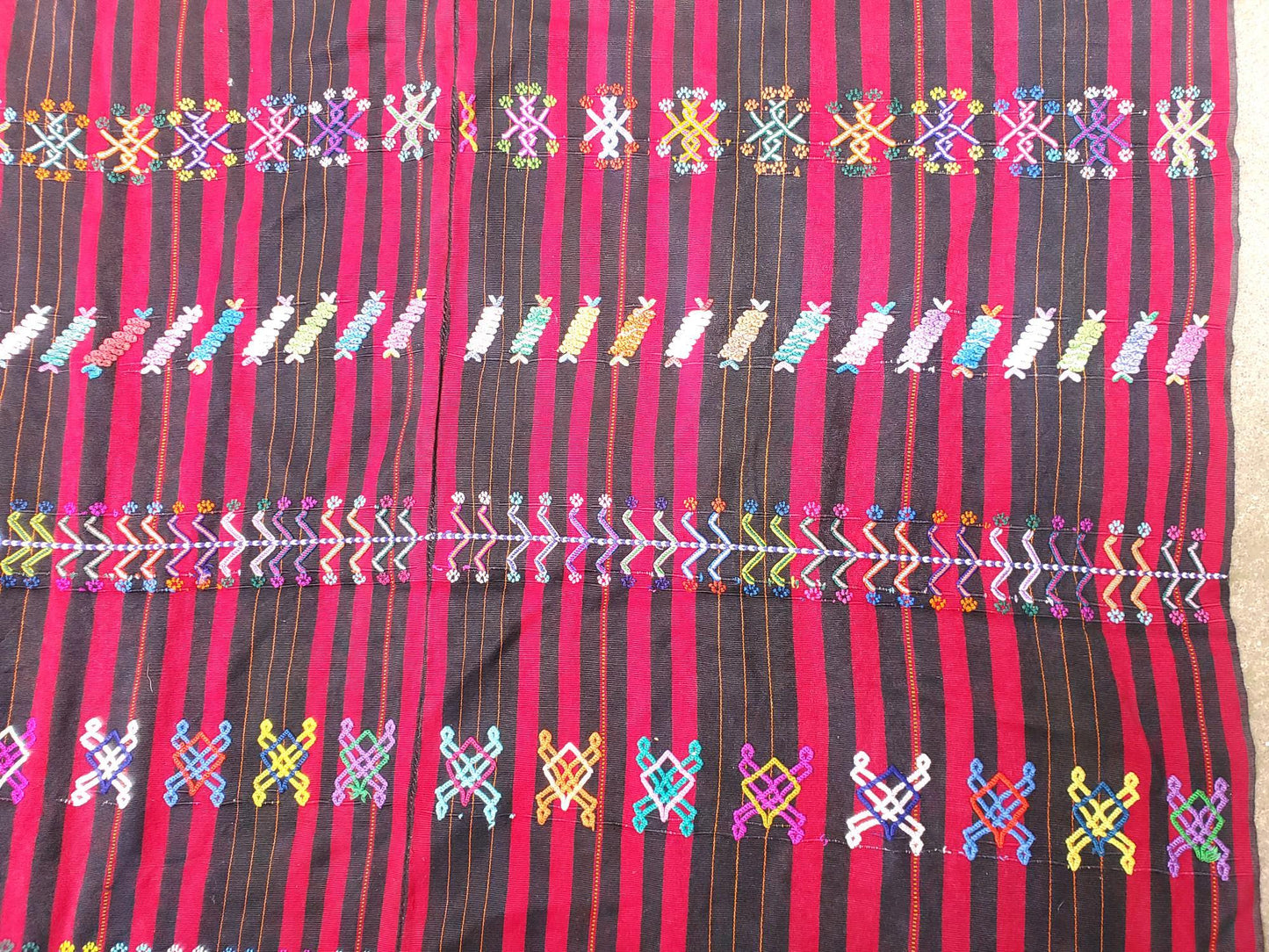 Vintage HANDWOVEN Cotton COLOTENANGO Guatemalan Textile Fabric Per Yard