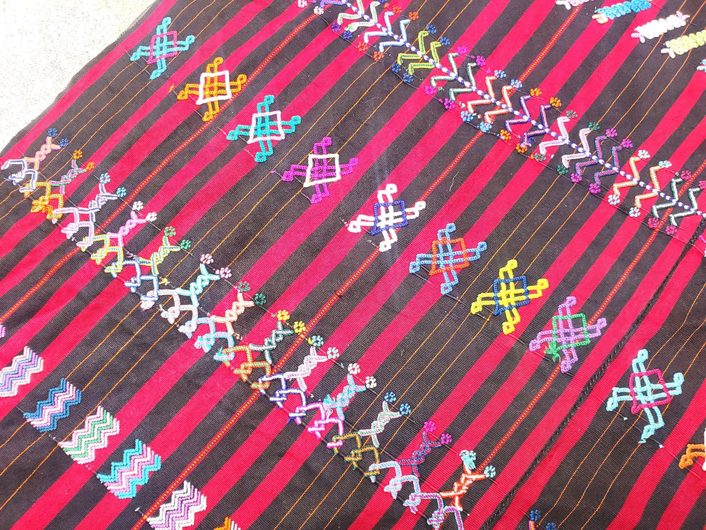 Vintage HANDWOVEN Cotton COLOTENANGO Guatemalan Textile Fabric Per Yard
