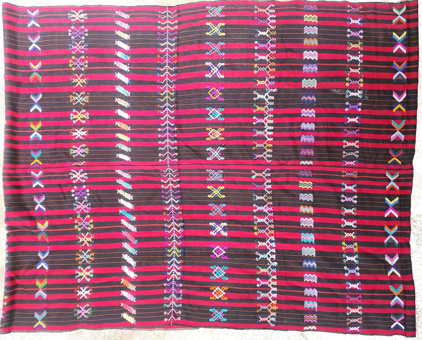 Vintage HANDWOVEN Cotton COLOTENANGO Guatemalan Textile Fabric Per Yard