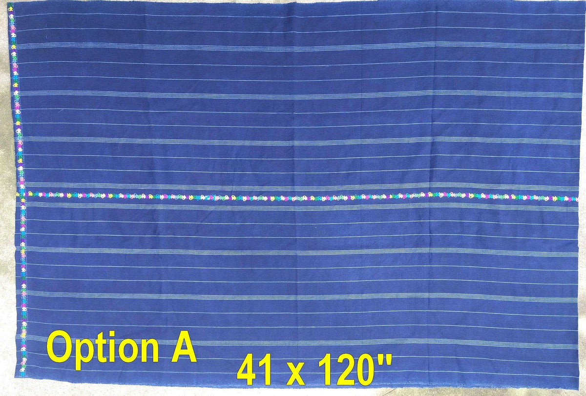 GUATEMALA Algodón Nahuala Lineal INDIGO Corte FABRIC cortado a medida - Vintage Bordado Tejido a Mano