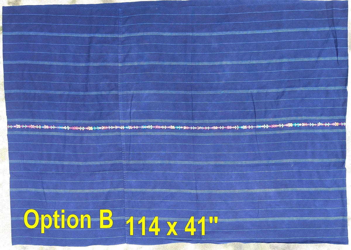 GUATEMALA Algodón Nahuala Lineal INDIGO Corte FABRIC cortado a medida - Vintage Bordado Tejido a Mano