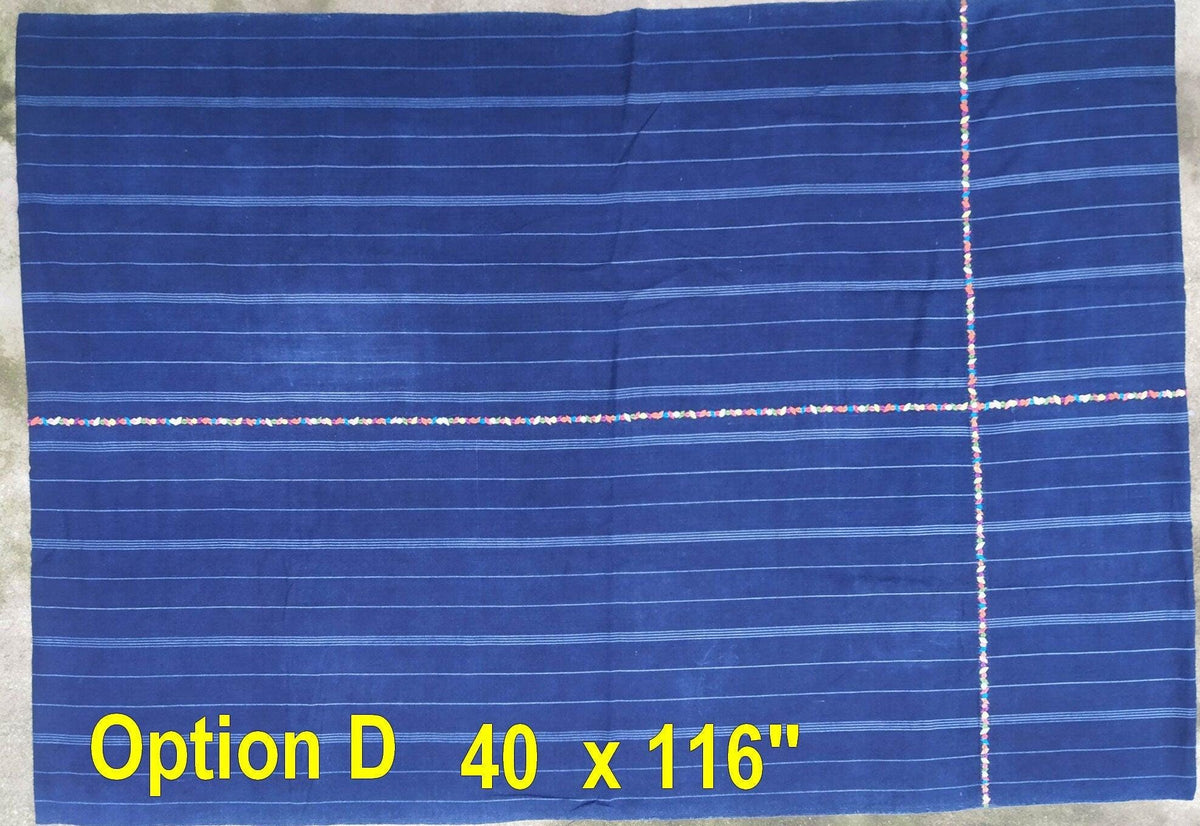 GUATEMALA Algodón Nahuala Lineal INDIGO Corte FABRIC cortado a medida - Vintage Bordado Tejido a Mano