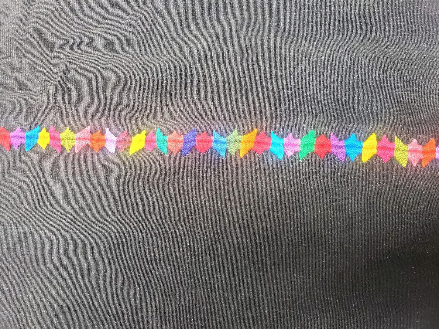 GUATEMALAN XENACOJ Black Cotton Corte FABRIC Per Yard - Vintage Embroidered Hand Woven Fabric