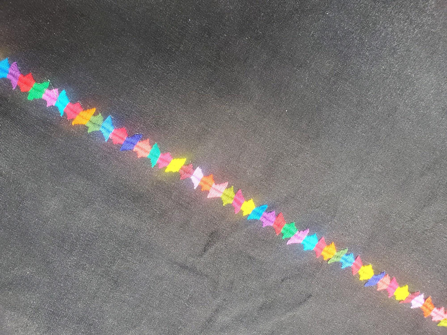 GUATEMALAN XENACOJ Black Cotton Corte FABRIC Per Yard - Vintage Embroidered Hand Woven Fabric