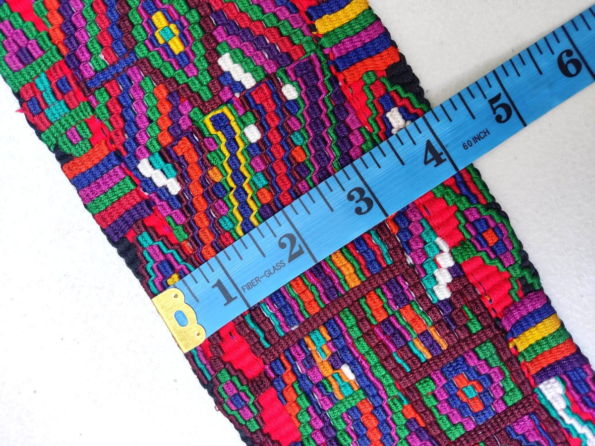 New Red Unique Guatemala Handmade WEAVED Cotton SASH CINTA from Nebaj
