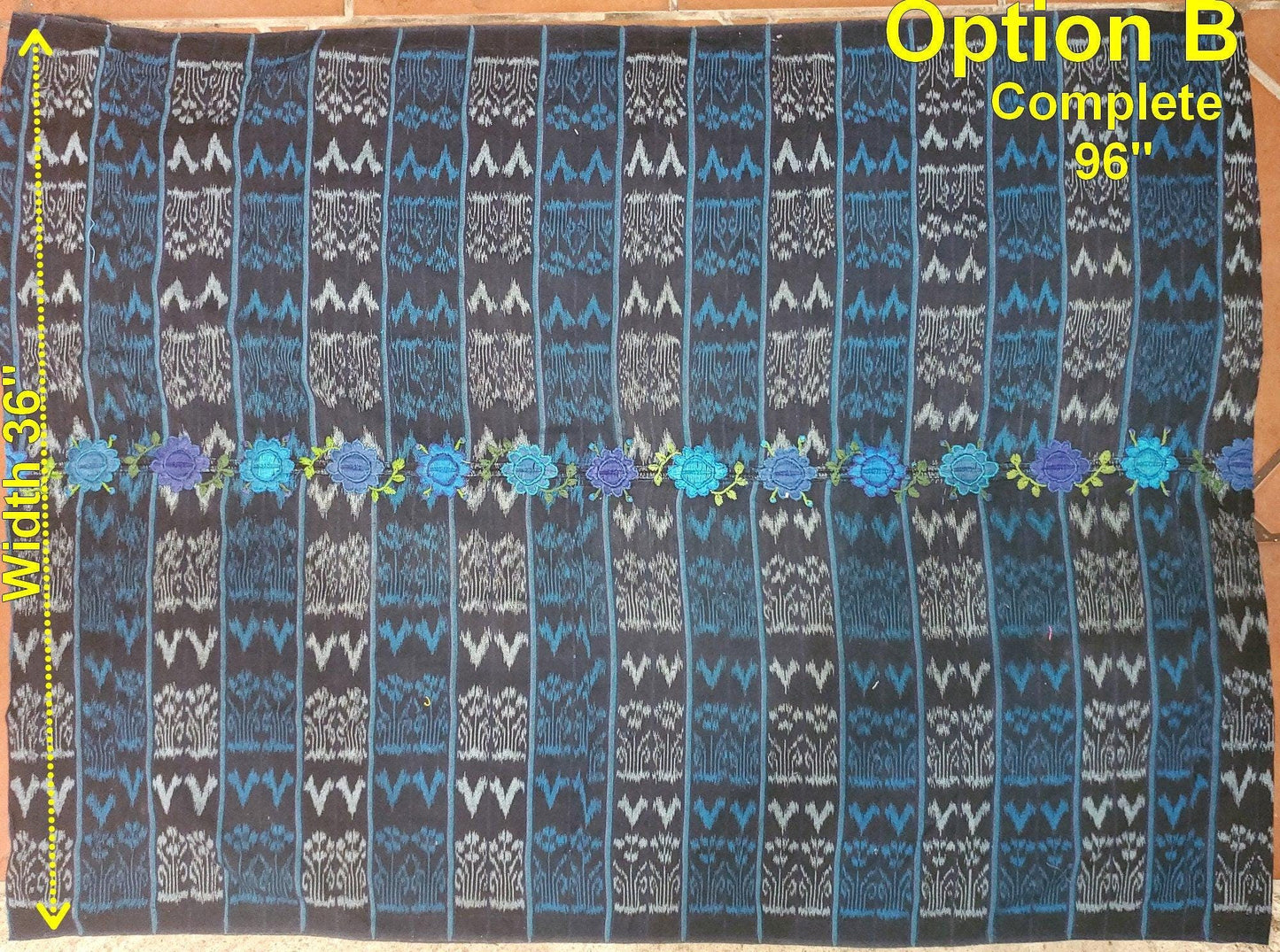 GUATEMALAN Nahuala Cotton IKAT Corte FABRIC Per Yard - Vintage Embroidered Hand Woven Fabric