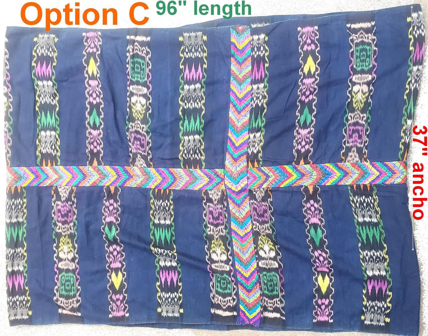 GUATEMALAN Nahuala Cotton IKAT Corte FABRIC Per Yard - Vintage Embroidered Hand Woven Fabric
