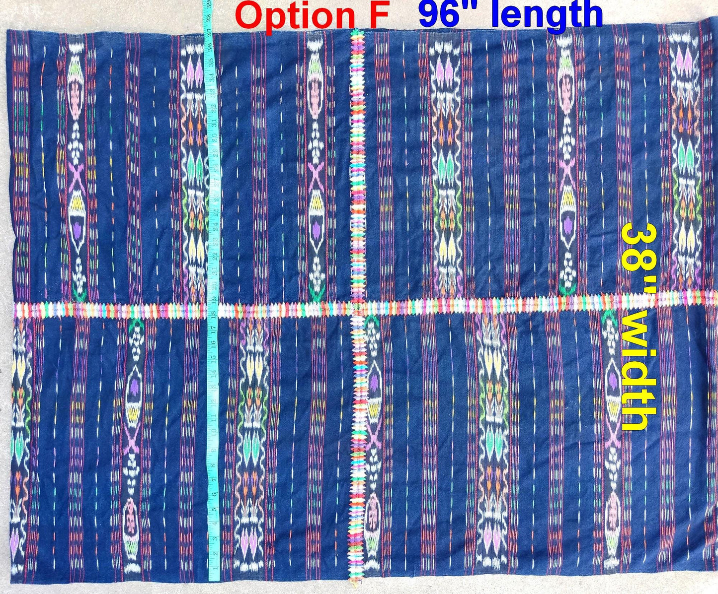 GUATEMALAN Nahuala Cotton IKAT Corte FABRIC Per Yard - Vintage Embroidered Hand Woven Fabric