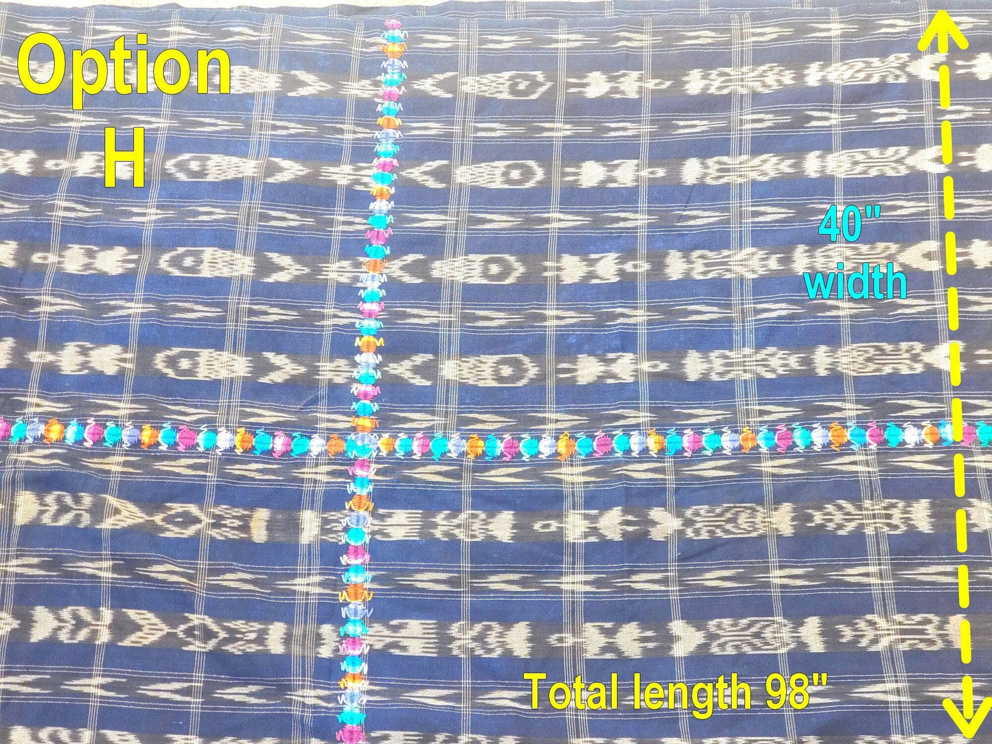 GUATEMALAN Nahuala Cotton IKAT Corte FABRIC Per Yard - Vintage Embroidered Hand Woven Fabric
