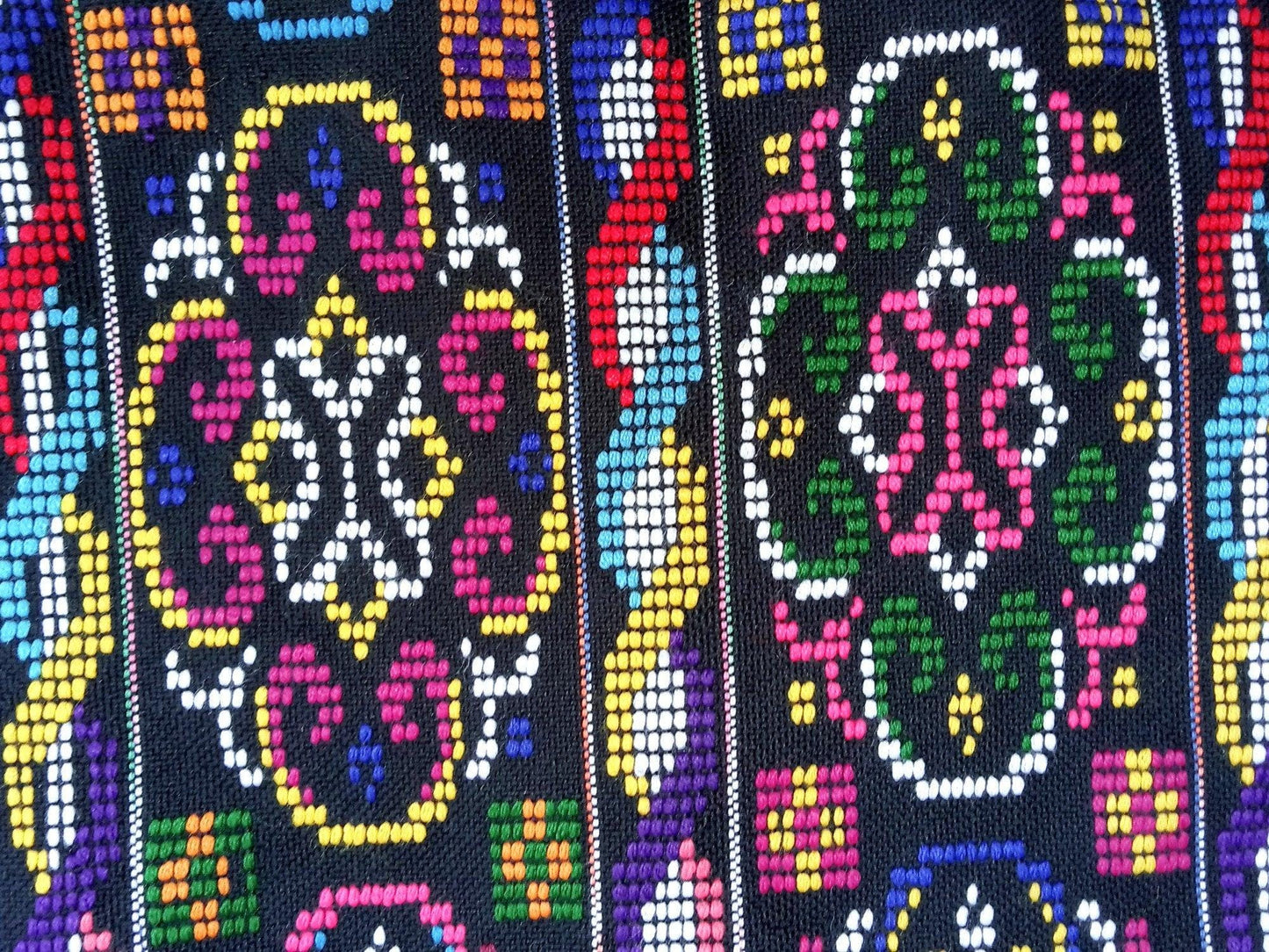 New unique Guatemala handmade weaved cotton multicolor Zunil Corte -Fabric per yard-