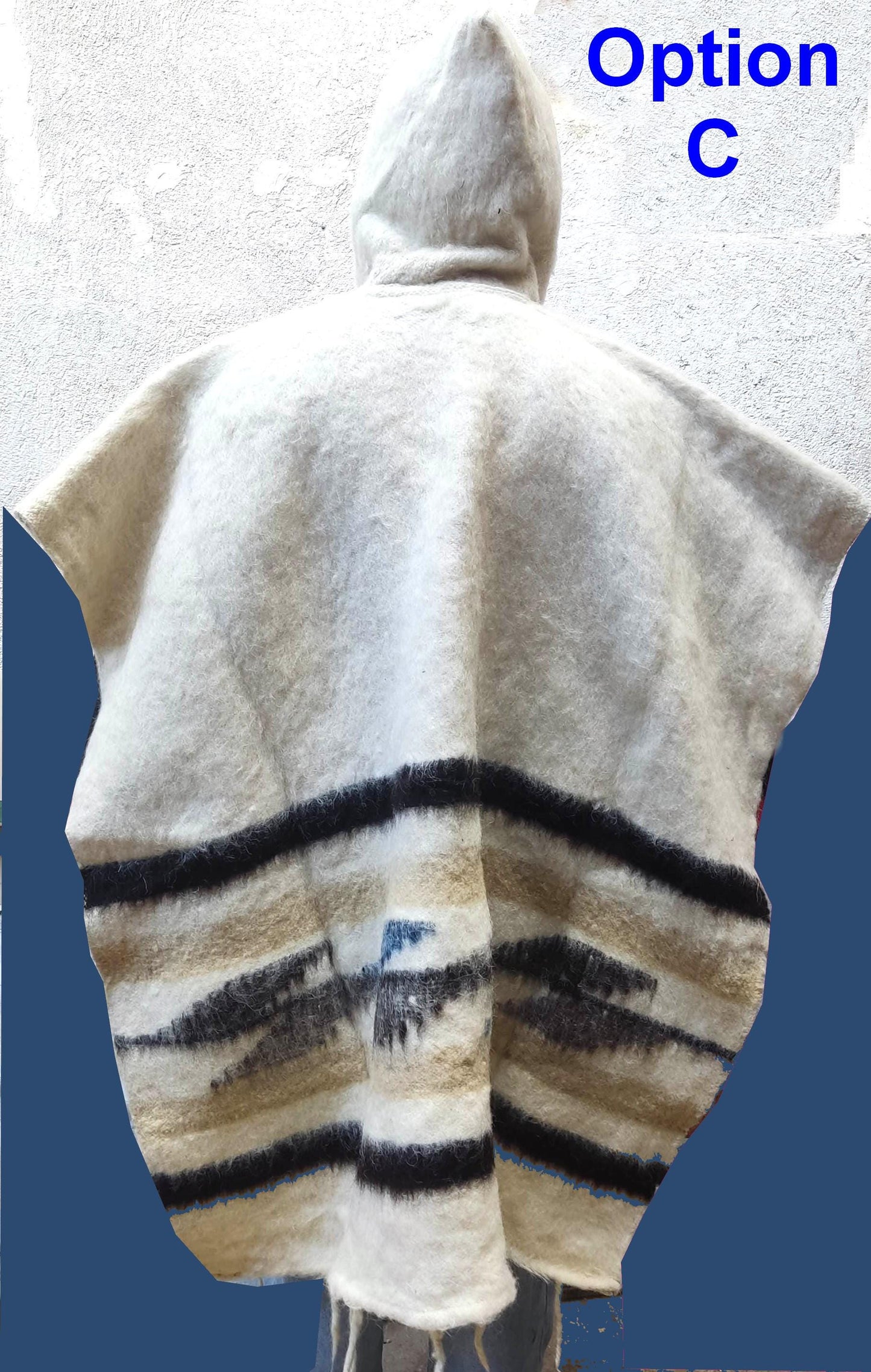 Guatemalan Wool Poncho, Hand Woven sarape with hood, heavy weight poncho, winter poncho