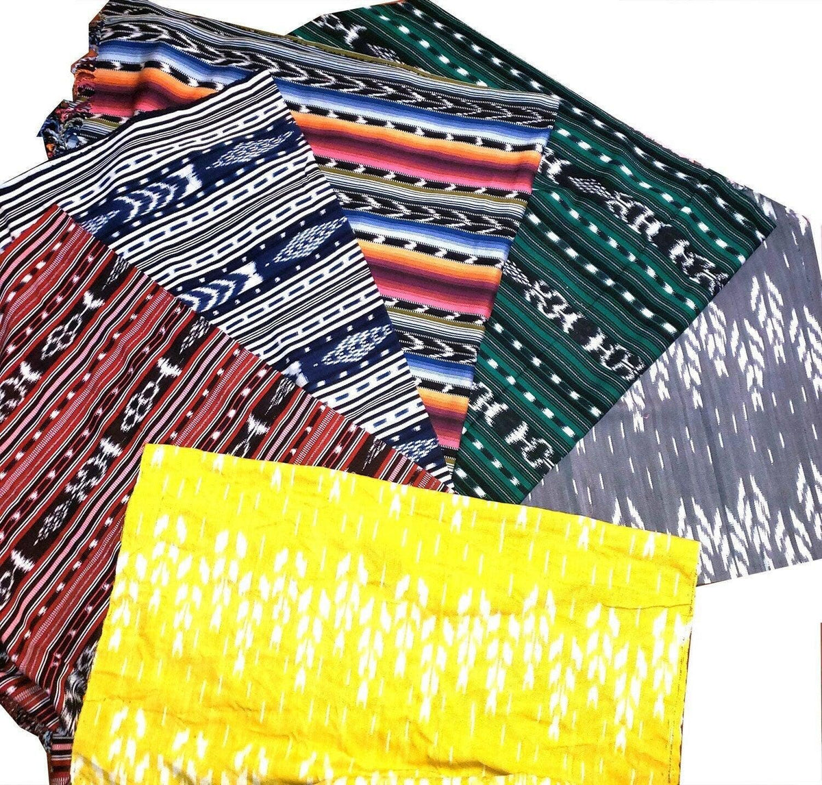 Indigo Scarf, Multicolor Scarf, Rainbow Scarf, Burgundy Scarf, Yellow Scarf, Cotton Scarf, Guatemalan Scarf