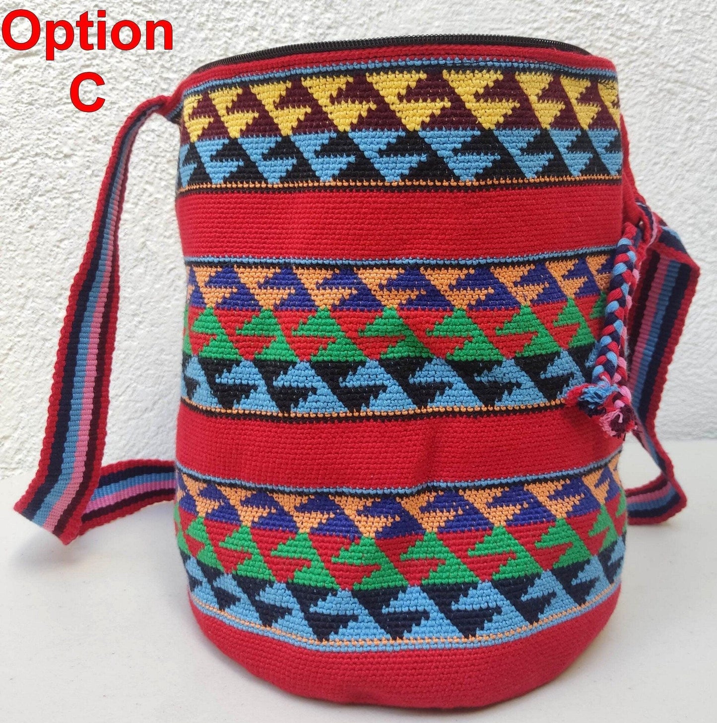 Guatemalan handmade cotton crocheted crossbody tote bag