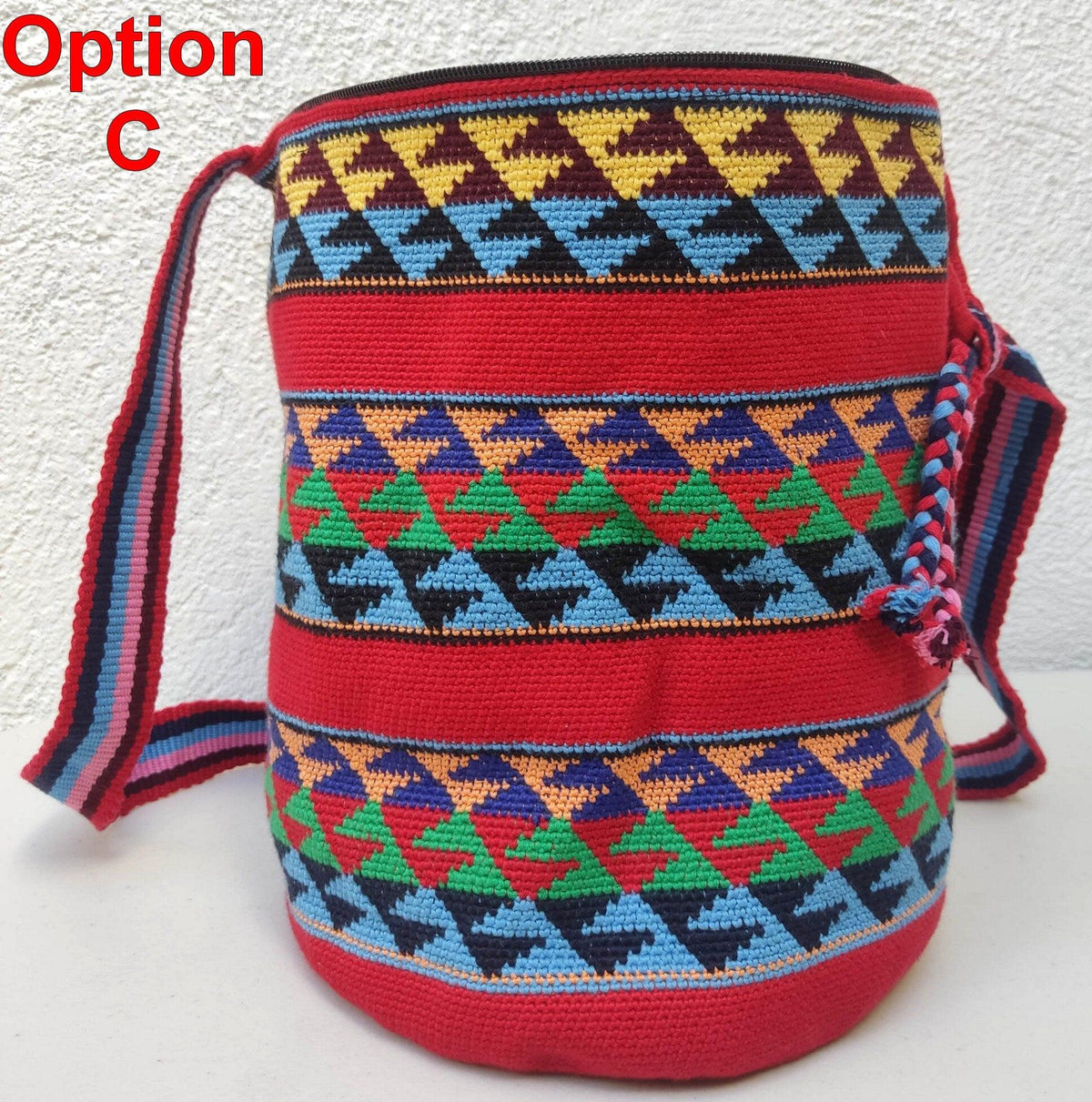 Guatemalan handmade cotton crocheted crossbody tote bag