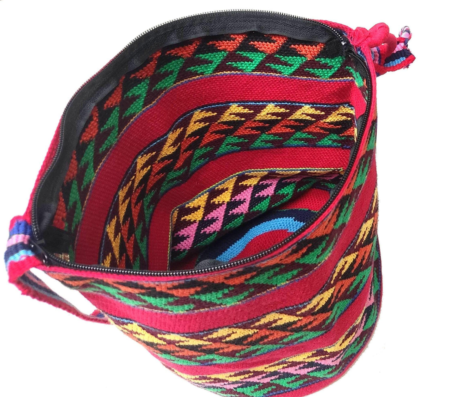 Guatemalan handmade cotton crocheted crossbody tote bag