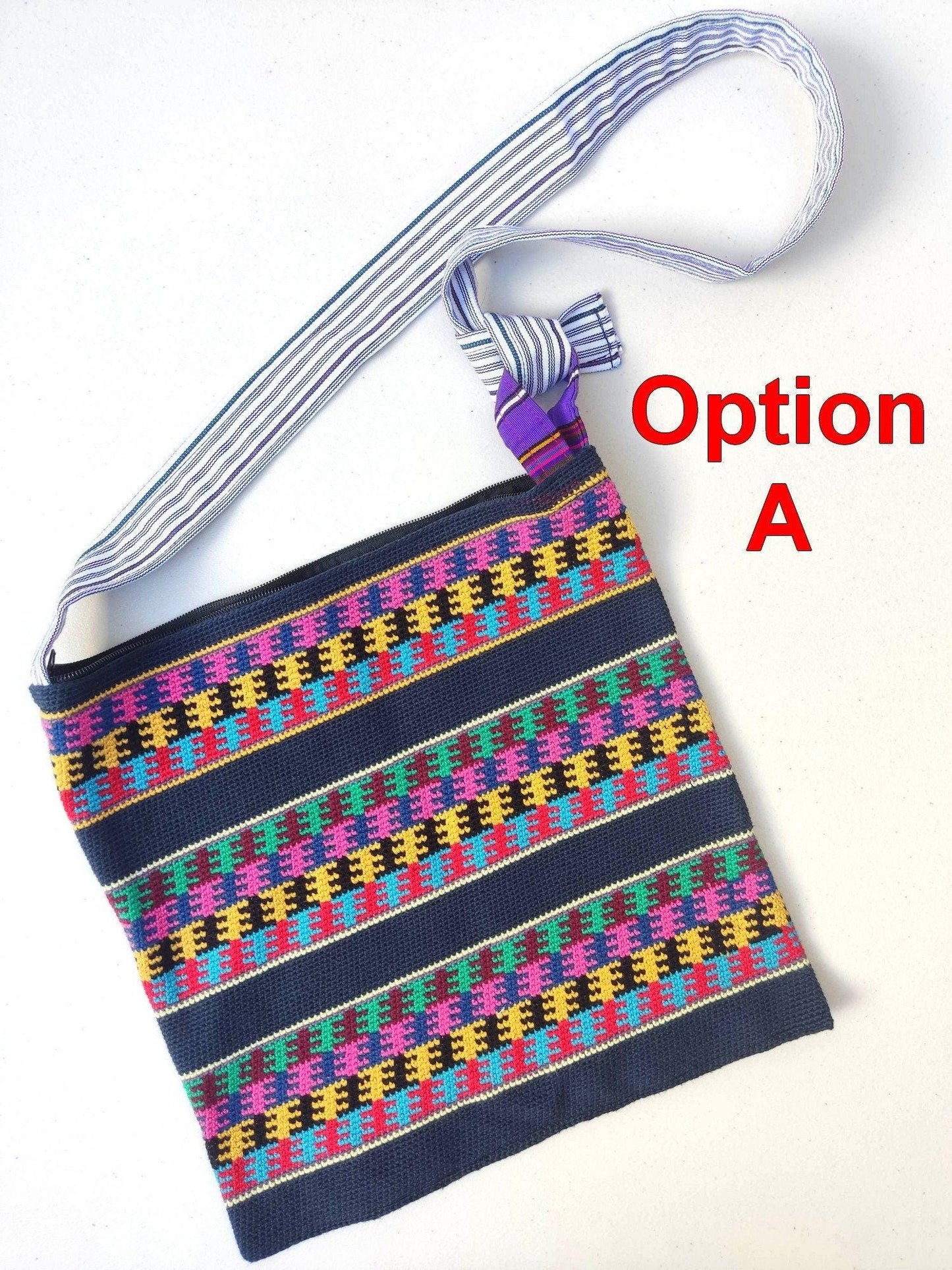 Guatemalan handmade cotton crocheted crossbody bag
