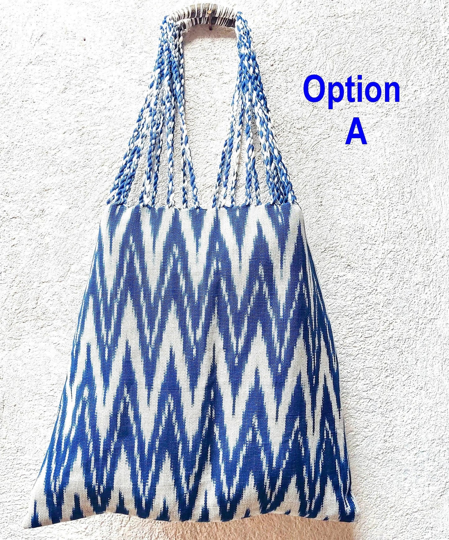 Guatemalan IKAT Hammock BAG with Braided Handles . Variety Colors Available