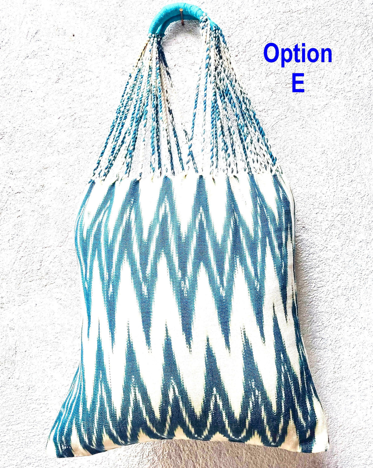 Guatemalan IKAT Hammock BAG with Braided Handles . Variety Colors Available