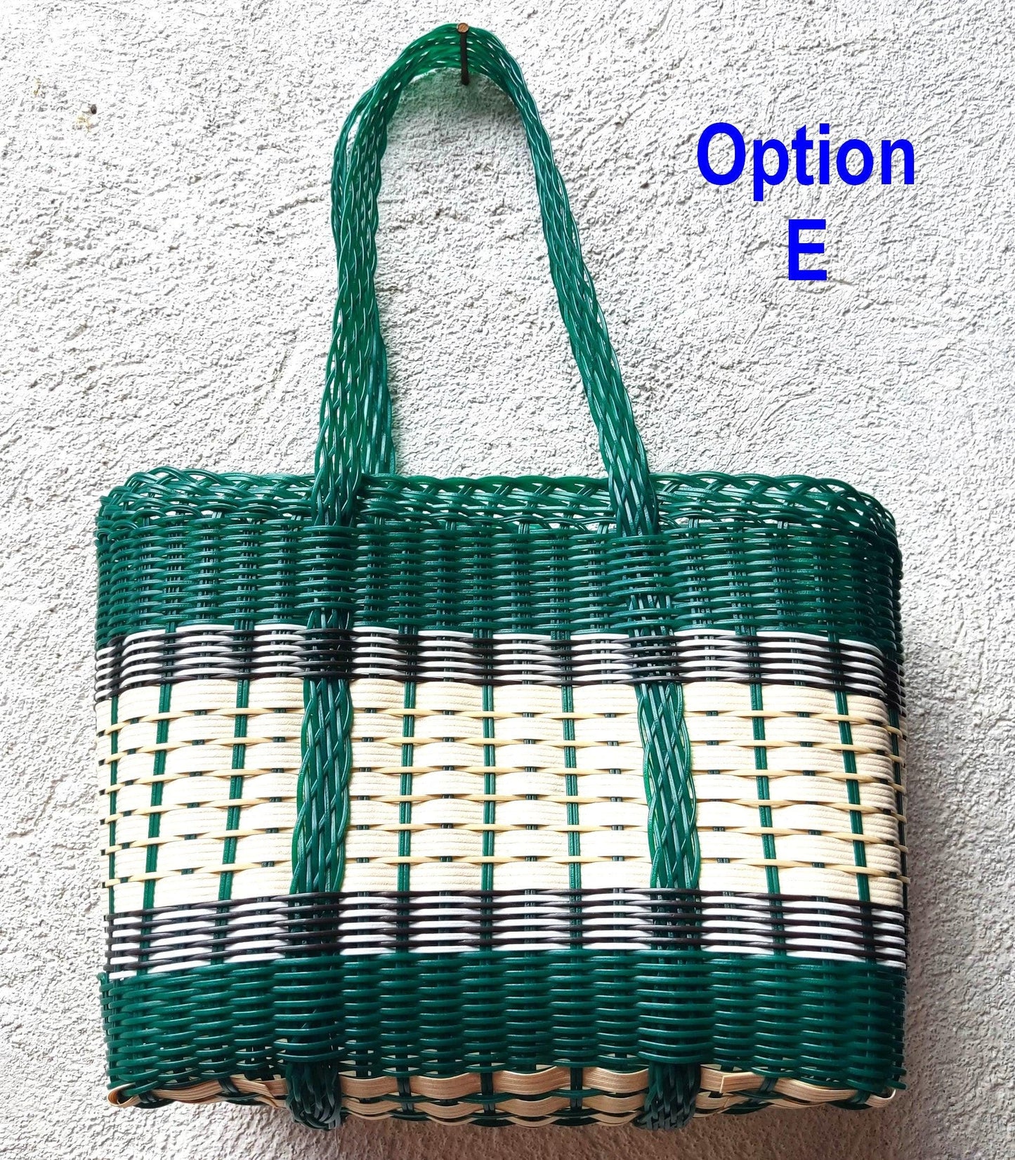 Large Woven Guatemalan Plastic market Bag - RECYCLED PLASTIC Basket