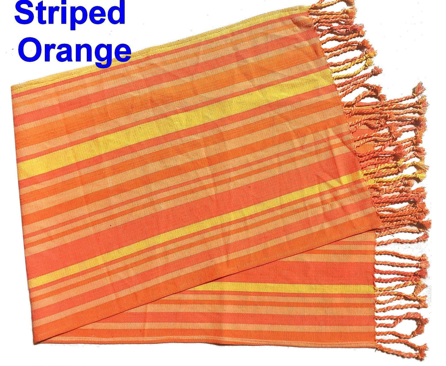 Cotton textile handmade runner with tassels