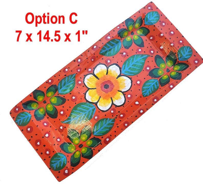 Hand-Painted Pinewood Tray made in Guatemala - Mayan Fair Trade