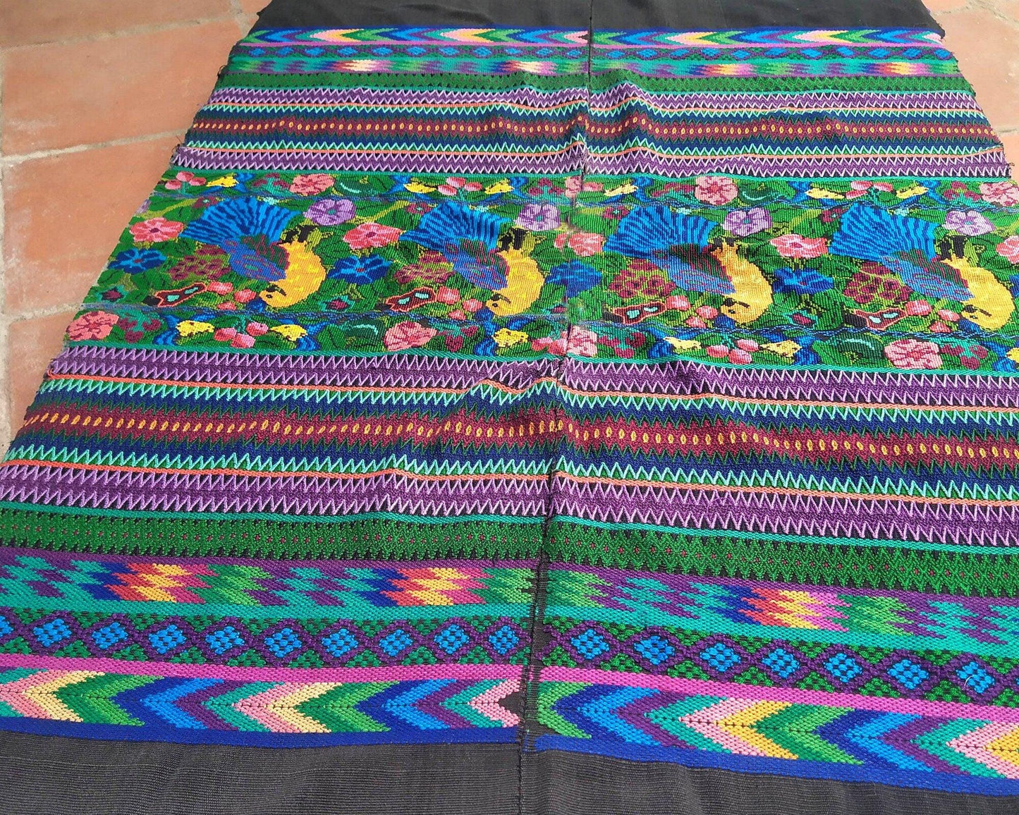 Handmade weaved cotton runner tablecloth -Huipil from San Antonio Aguas Calientes-