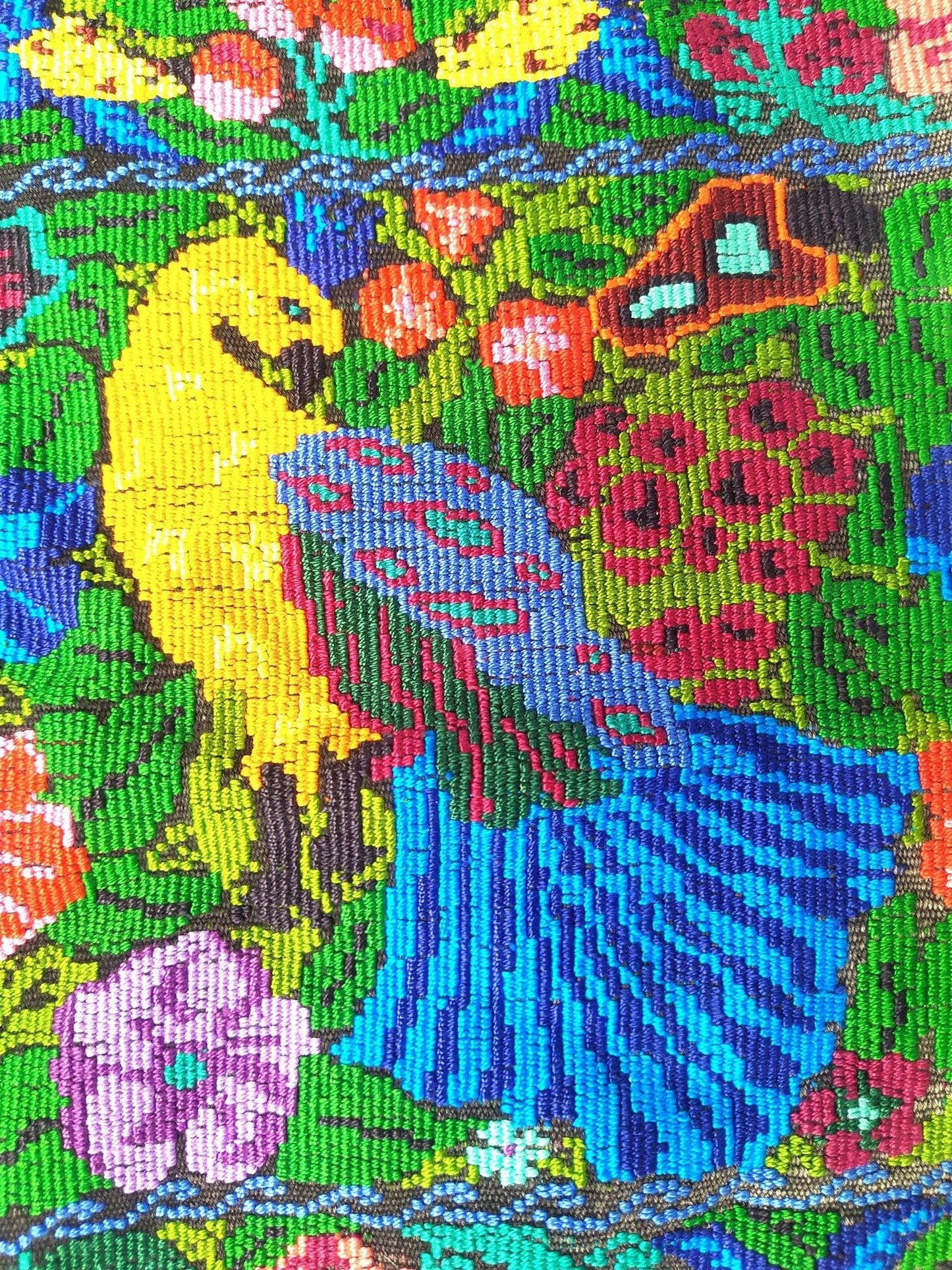 Handmade weaved cotton runner tablecloth -Huipil from San Antonio Aguas Calientes-