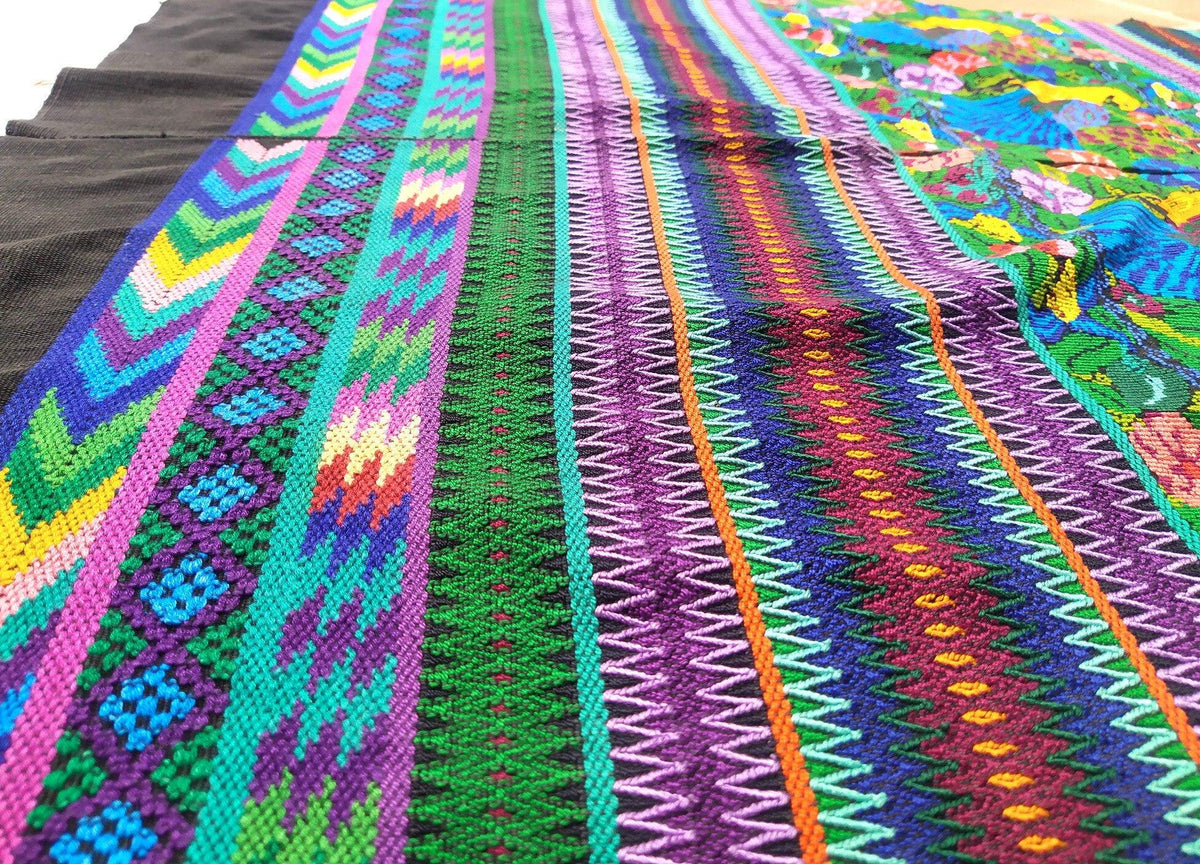 Handmade weaved cotton runner tablecloth -Huipil from San Antonio Aguas Calientes-