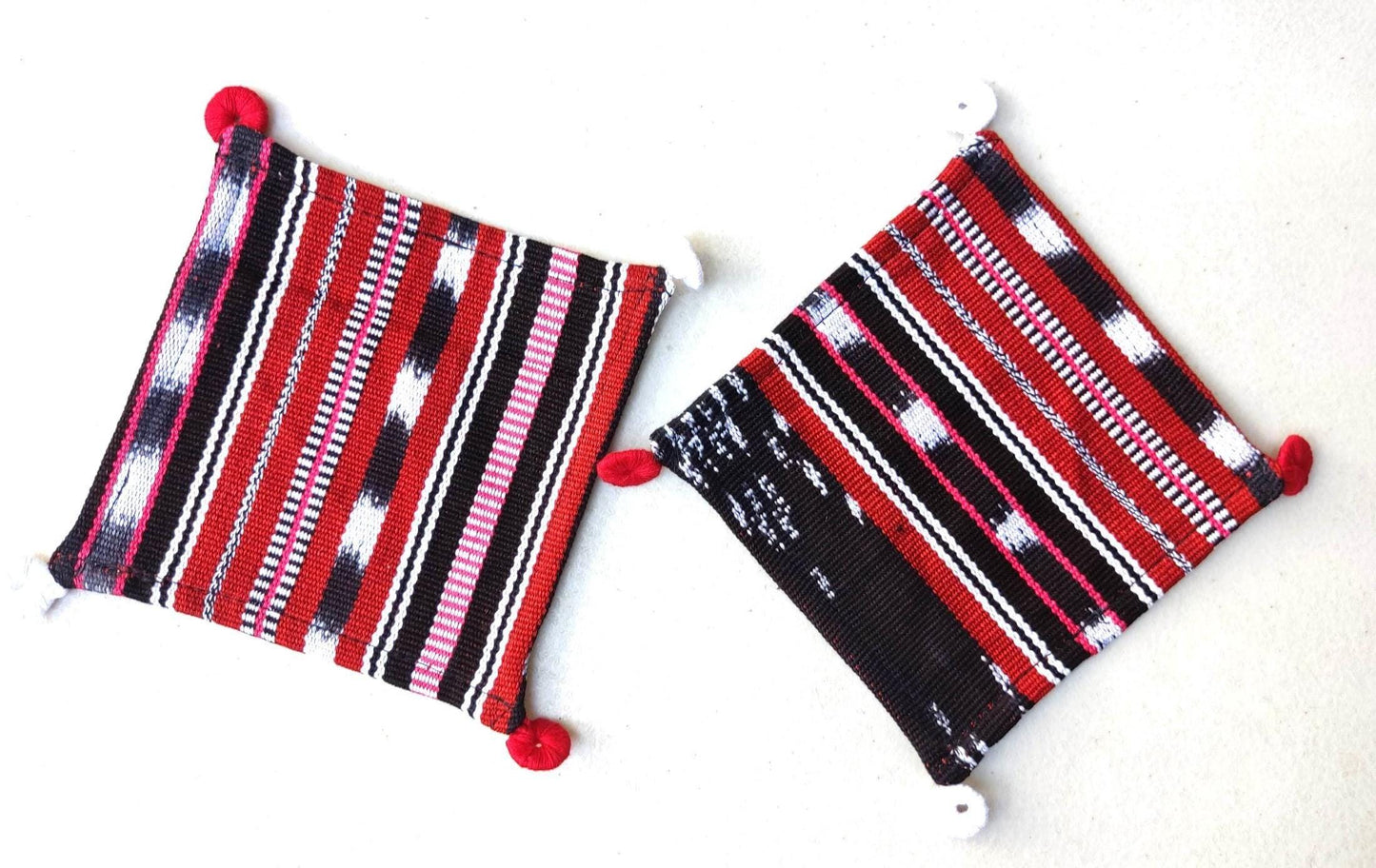 10x10 Cm COTTON Textile GUATEMALA COASTER Set Available In Multiple Colors - Pretty Ornament Square Coaster