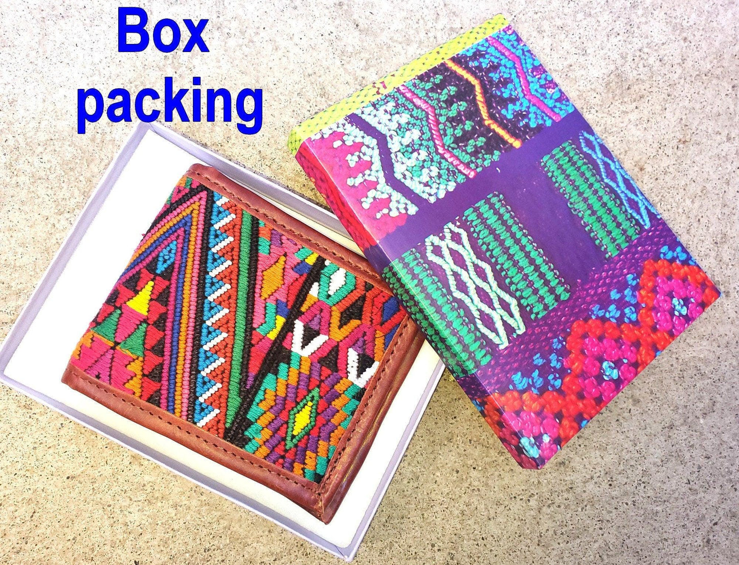 Guatemalan Authentic LeatherWALLET -Huipil Patterned Multiple Options