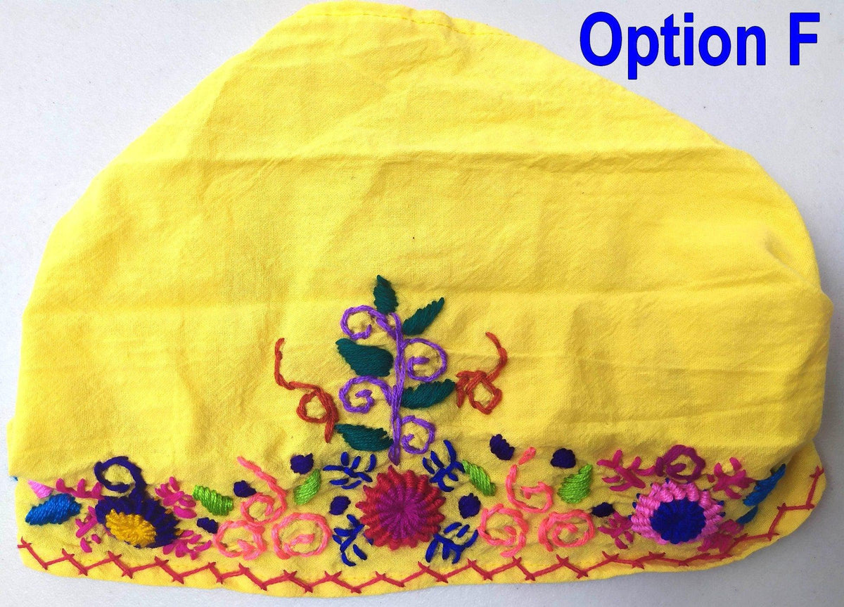 Women Head Hand Embroidered COTTON BAND BANDANA In Medium Weight - Multiple Colors Head Warmer Guatemalan Bandana