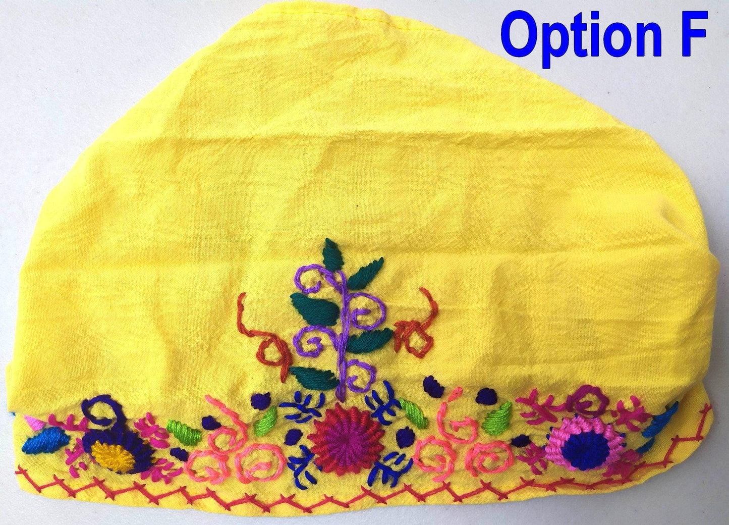 Women Head Hand Embroidered COTTON BAND BANDANA In Medium Weight - Multiple Colors Head Warmer Guatemalan Bandana