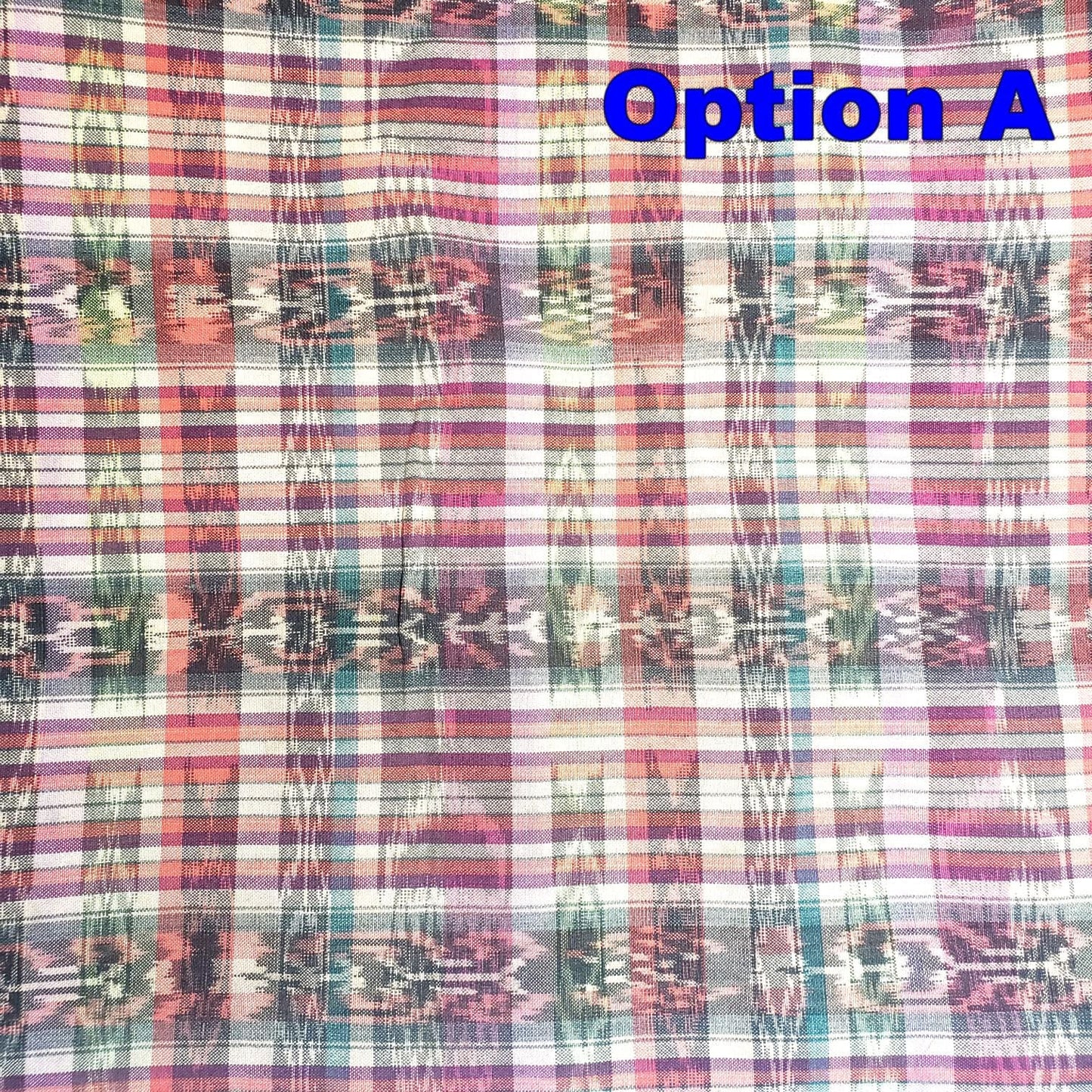 Guatemalan Unique Vintage Ikat Cotton fabric per yard- Hand Woven Ethnic Textile - 700