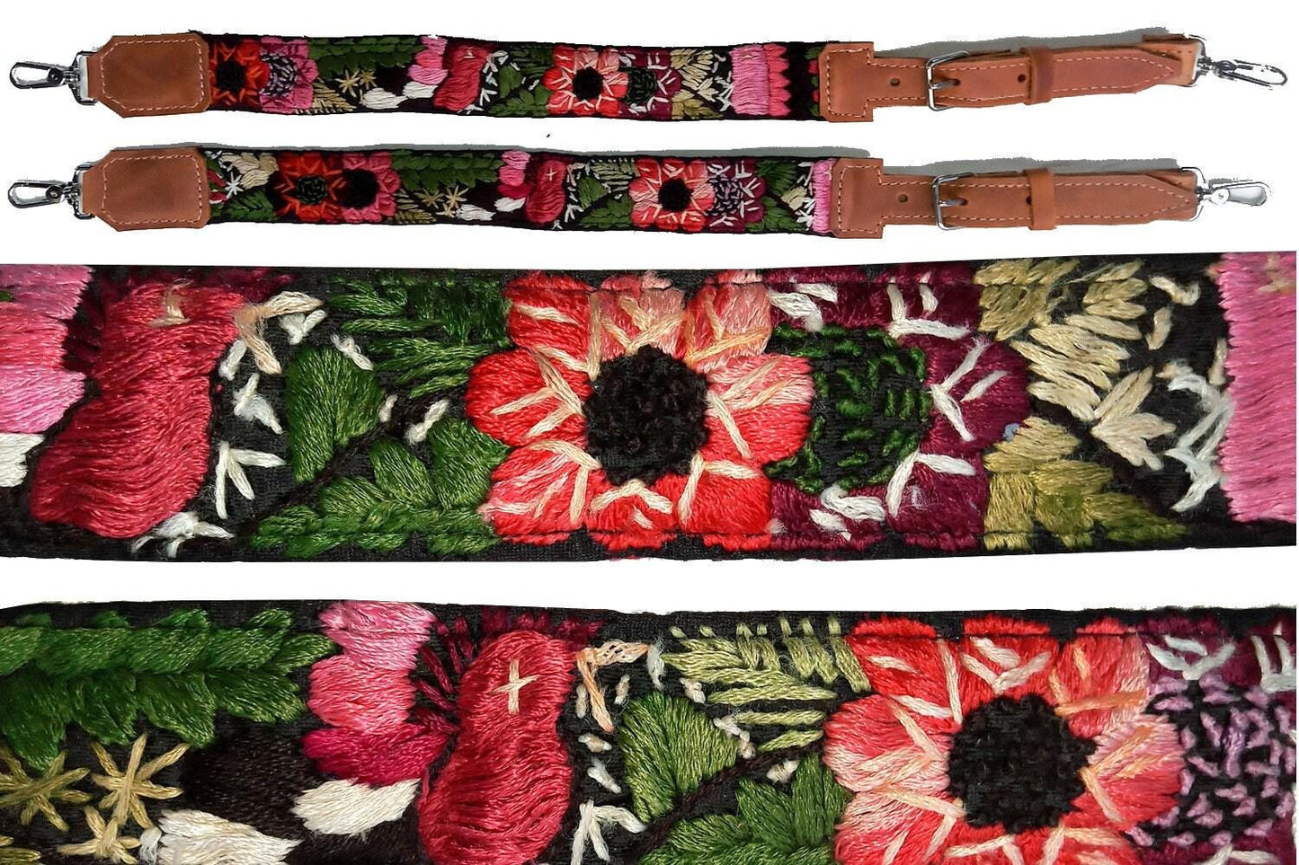 Guatemalan handmade embroidered backpack pair straps