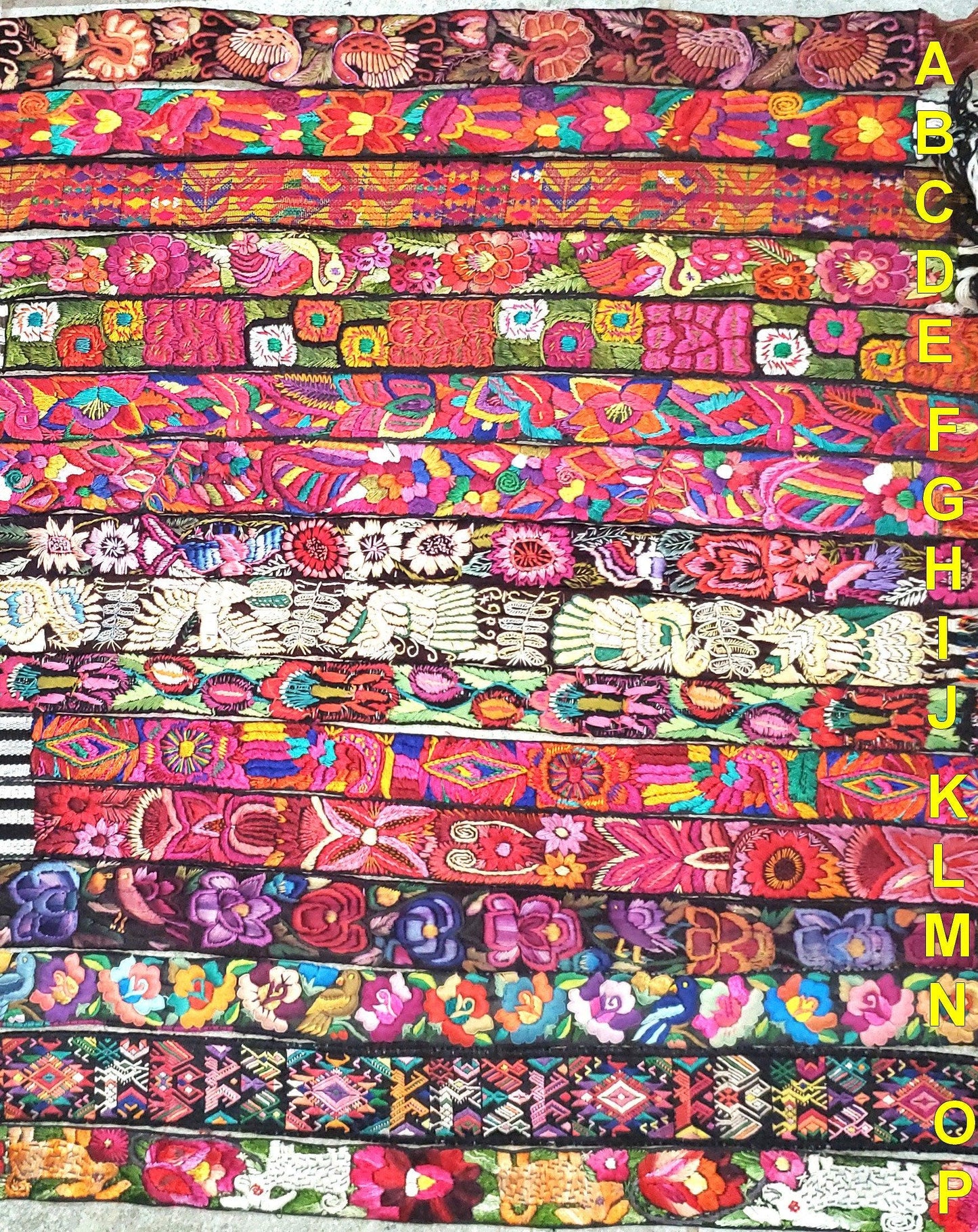 Vintage Guatemalan fajas -handmade embroidered belts-