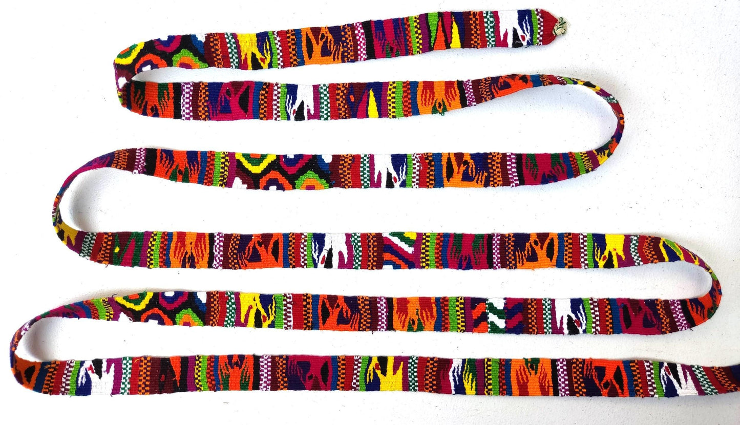 Guatemalan Faja, SASH Sold by the YARD. Hand Woven 1.25" Wide Cotton Mayan Toto Belt Textile Weave