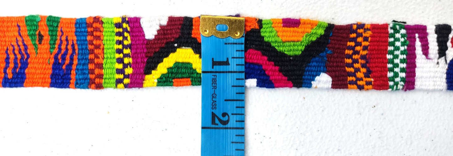 Guatemalan Faja, SASH Sold by the YARD. Hand Woven 1.25" Wide Cotton Mayan Toto Belt Textile Weave