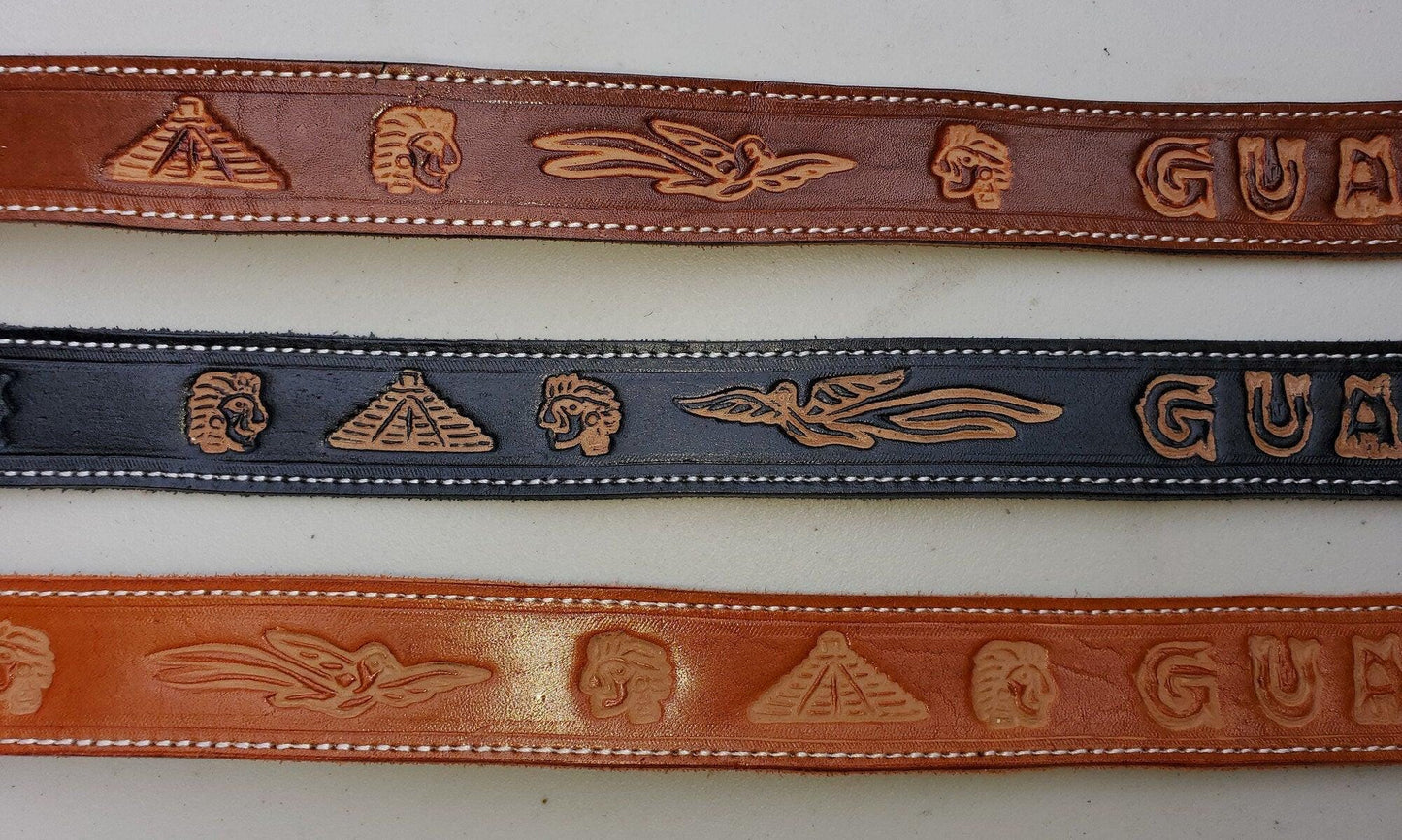 Lot of authentic Guatemalan handmade leather unisex belt