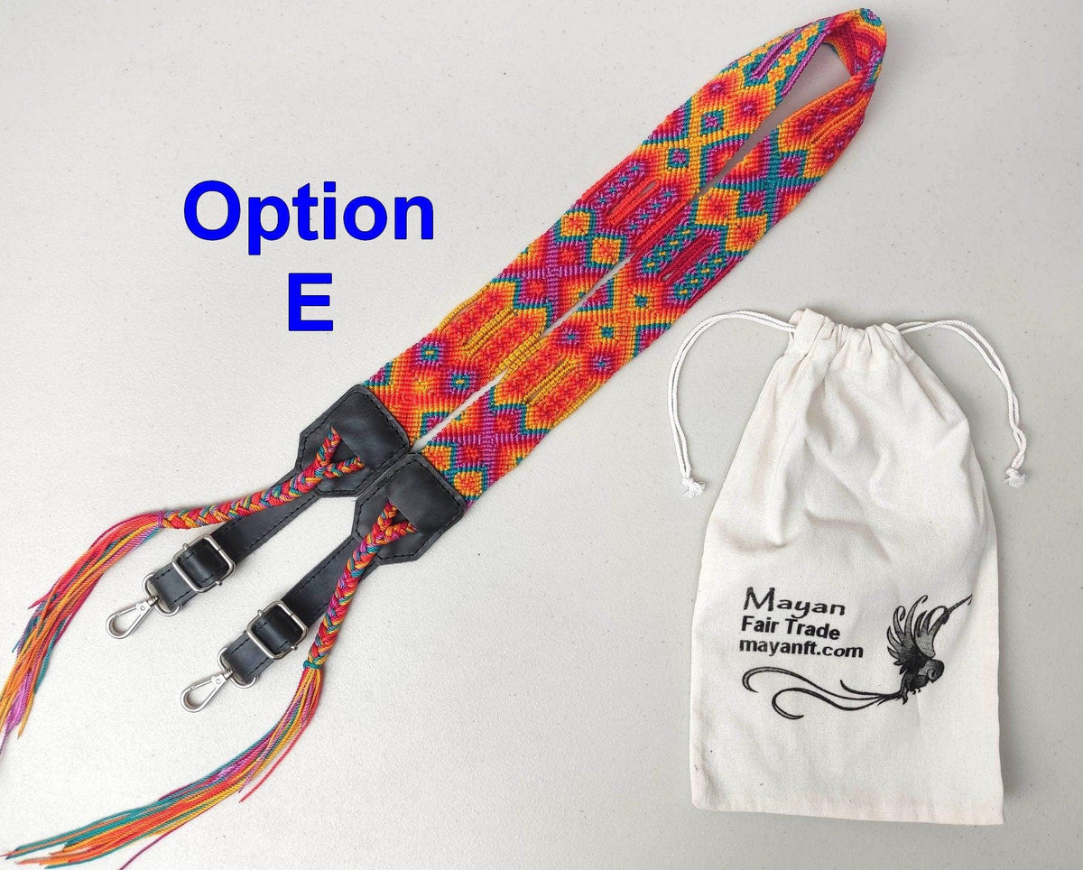 handmade adjustable Multicolor Macrame camera / bag strap
