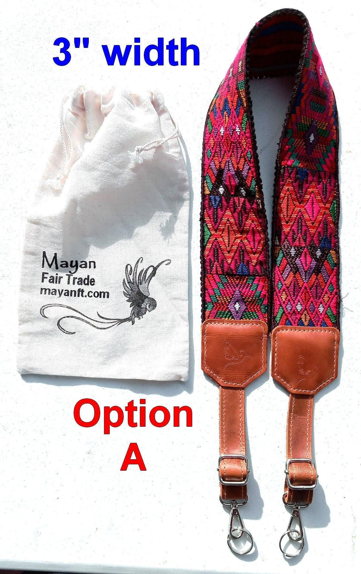 Guatemalan Handmade Adjustable embroidered floral CAMERA / BAG STRAP