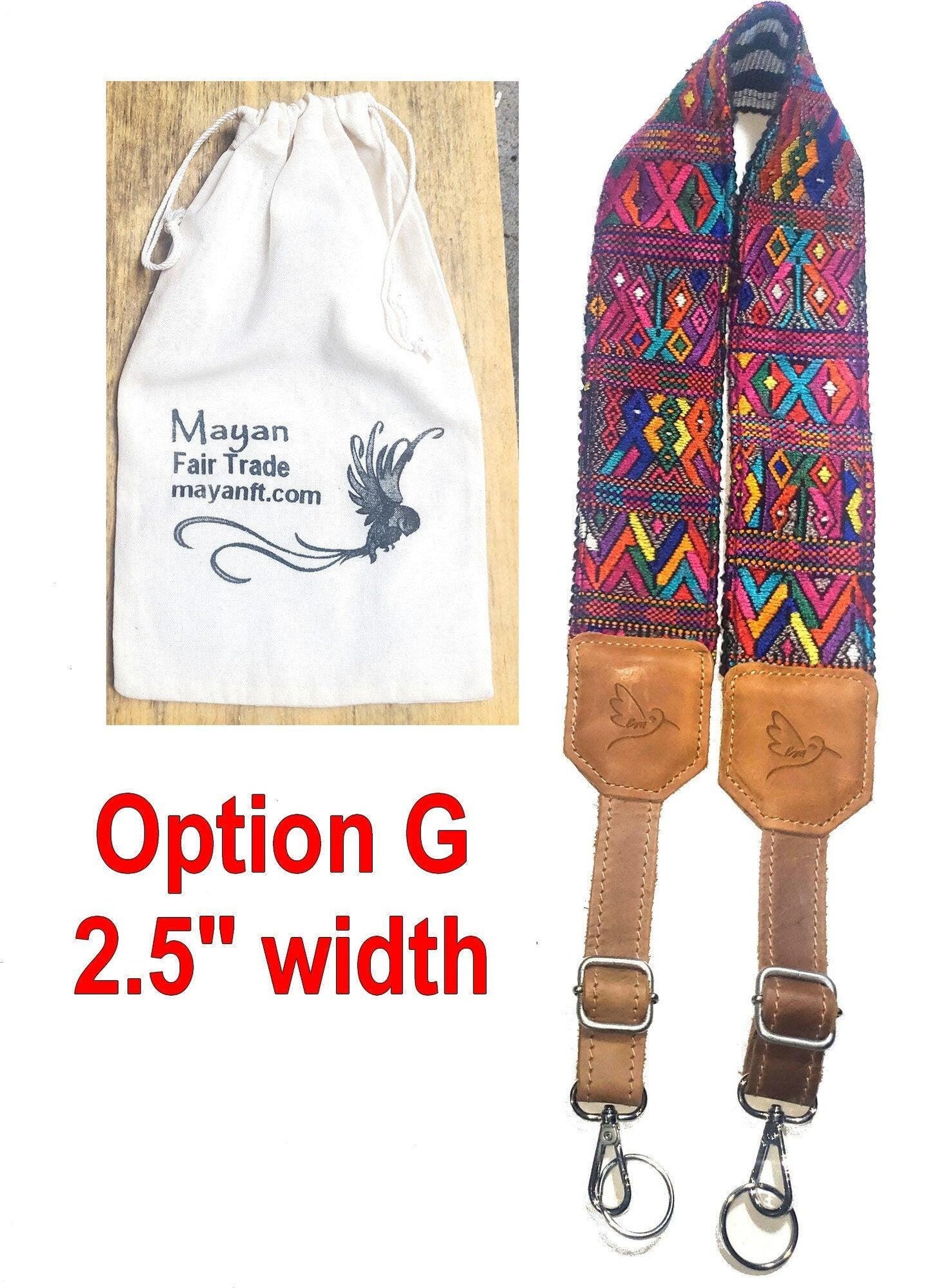 Guatemalan Handmade Adjustable embroidered floral CAMERA / BAG STRAP