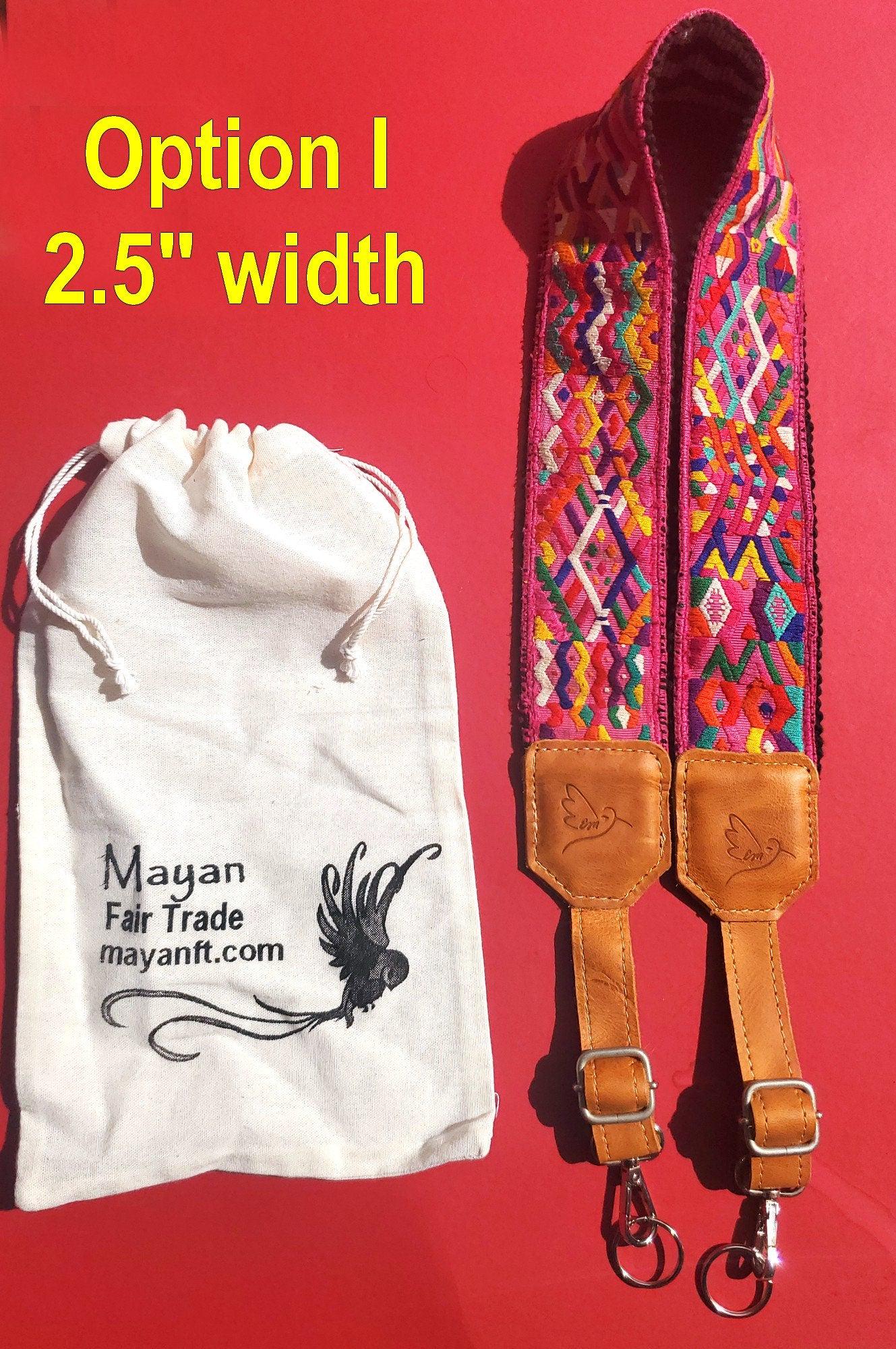 Guatemalan Handmade Adjustable embroidered floral CAMERA / BAG STRAP