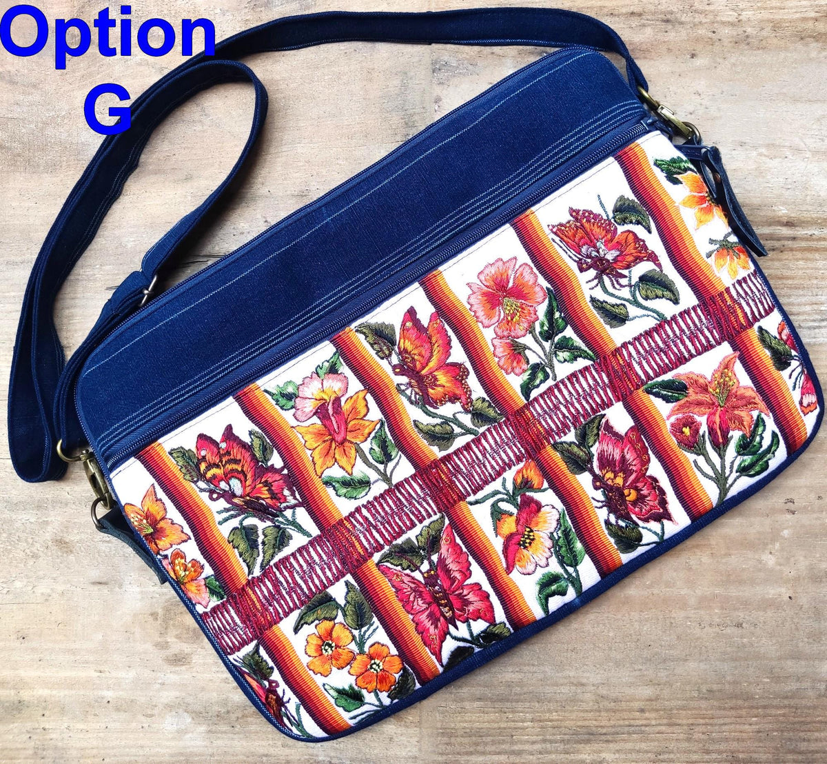 Guatemalan INDIGO LAPTOP padded CASE -Embroidered Sleeve Padded Carry Case-