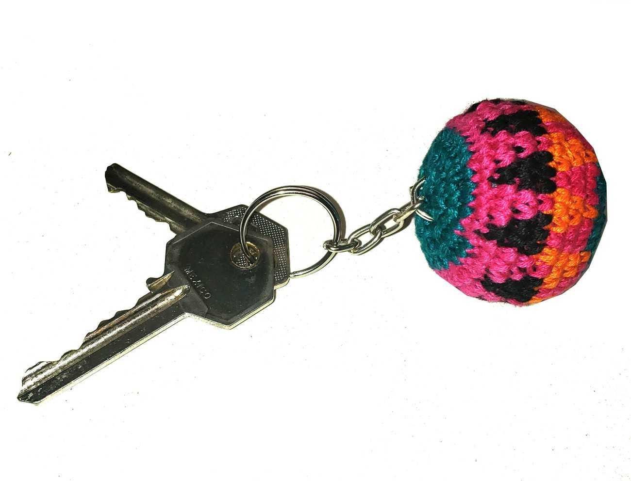 Guatemala Stress Relief Crocheted Cotton Hacky SACKS JUGGLING BALLS Key ring Available In Multiple Options
