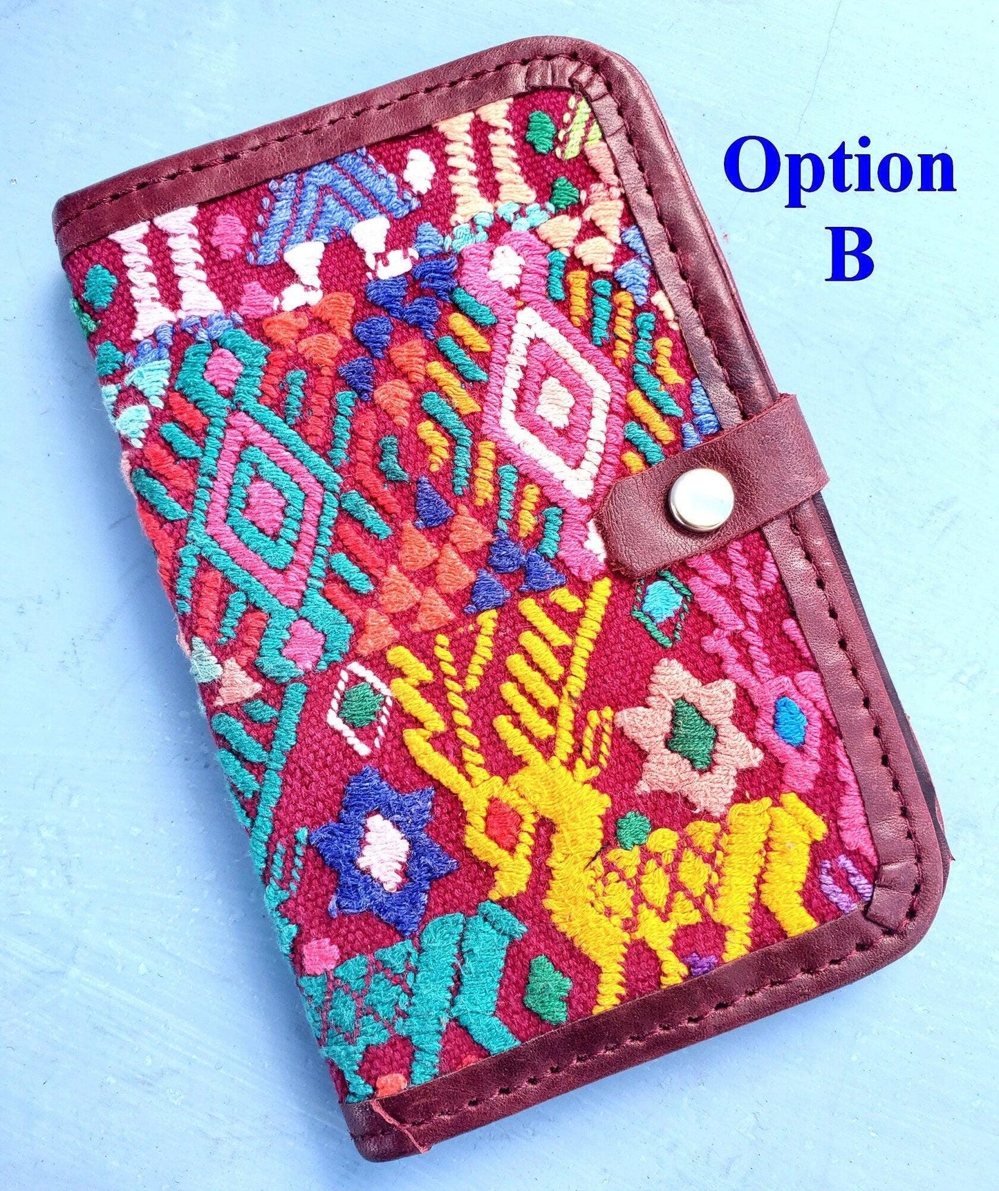 Guatemalan Leather Huipil PASSPORT Case Holder